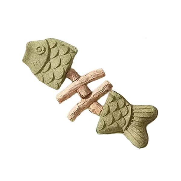 Игрушка-палочка Fish Bone Silvervine для кошек, имитирующая мятный вкус, предназначена для кошек, которые агрессивно грызут вещи, и для чистки зубов котят.