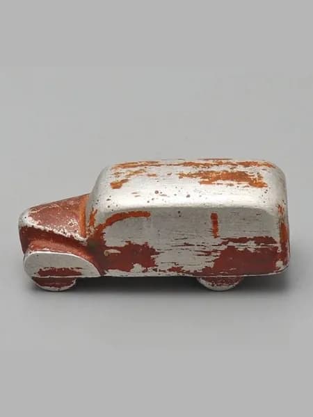 Антикварная детская игрушечная машинка "Автобус ПАЗ-651", алюминий, 1950-е, СССР