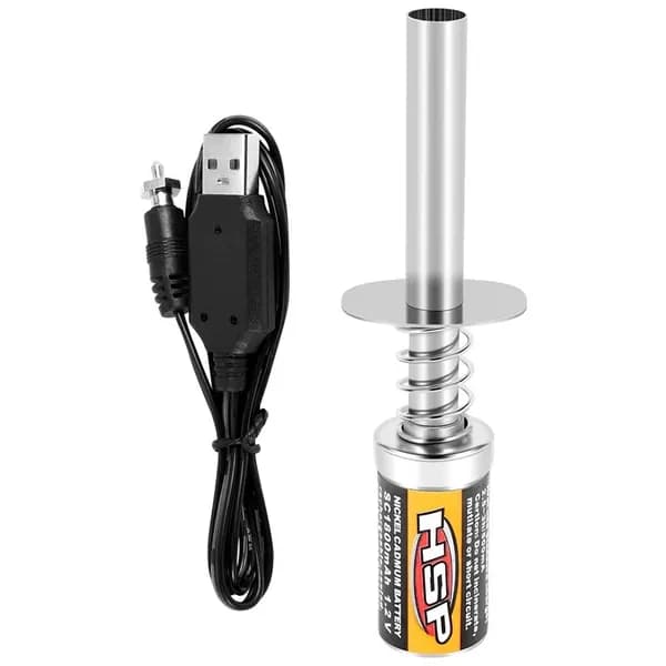 Зарядное устройство для свечи накаливания RC Nitro 1.2 V 1800 mAh, USB / для бензиновых двигателей "1/10, 1/8".