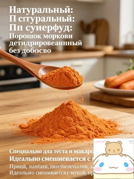 Морковный порошок натуральный 100 r, сушеный пищевой краситель для теста