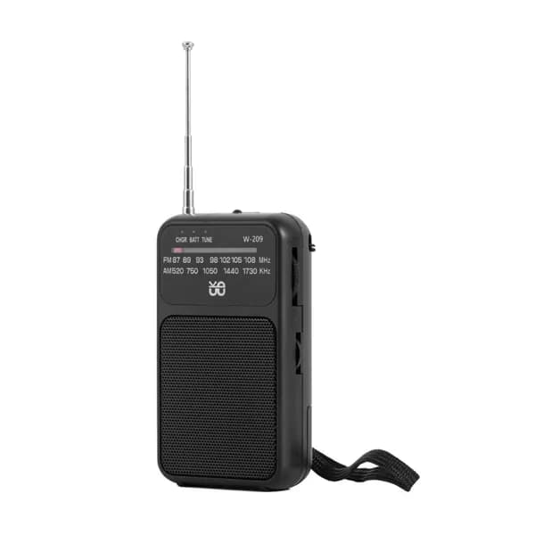 milochic Магнитола Портативное карманное AM FM-радио с батарейным питанием, указательное радио, встроенный динамик, черный