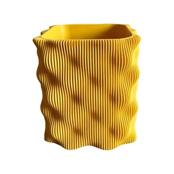 Волнистая квадратная подставка для карандашей, Yellow