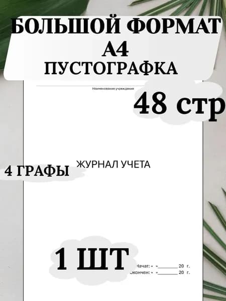 Журнал учета пустографка 4 графы