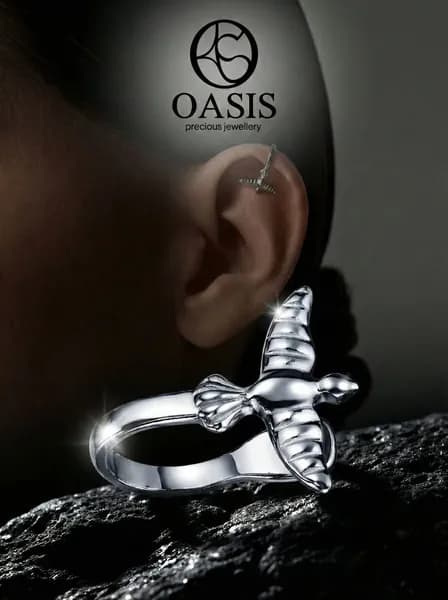 OASIS Серьги ювелирные Каффы Серебро стерлинговое 925 пробы