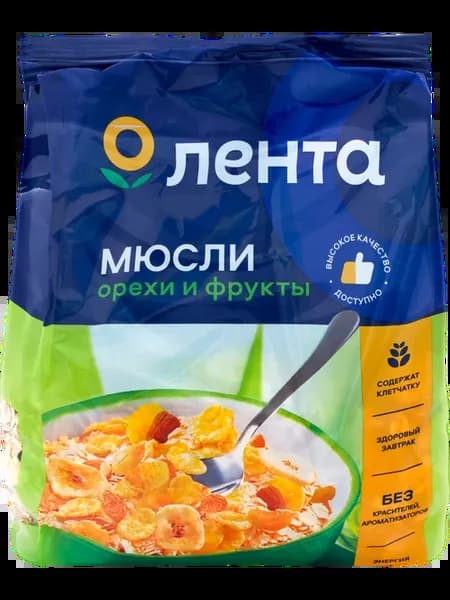 Мюсли фруктово-ореховые ЛЕНТА, 400г