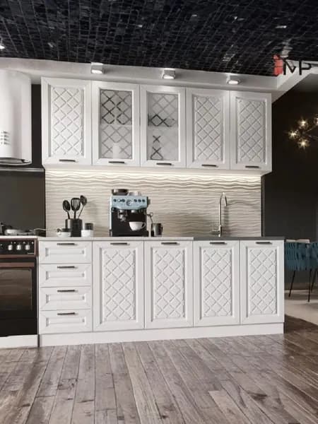 Кухонный гарнитур 2м Агава МДФ акация белая без столешницы, ЭРА