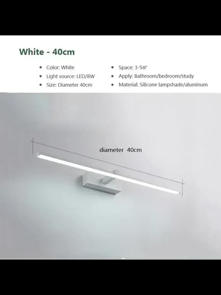 Настенный светильник Белый 40см, LED 8W, 3000k