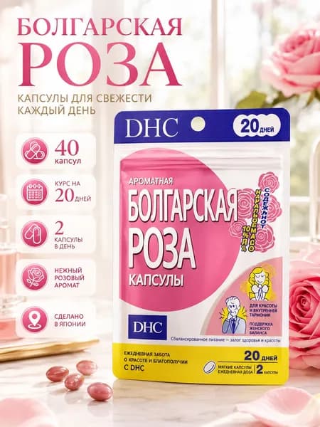 DHC Болгарская роза японское средство от неприятного запаха тела, 40 капсул на 20 дней