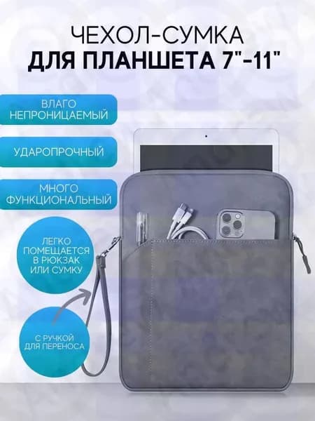 Чехол для планшета, сумка для iPad 11 дюймов, темно-серый