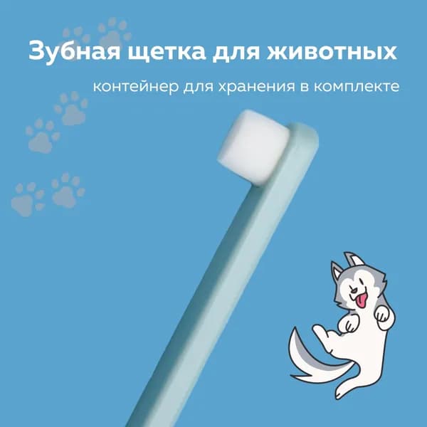 Зубная щетка для домашних собак и кошек в футляре