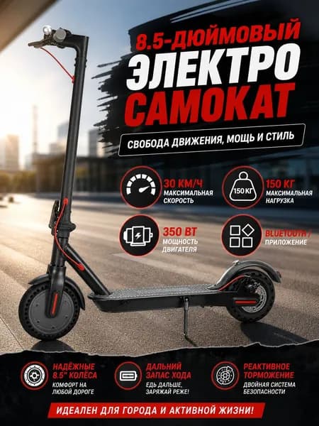 Электросамокат SKU00495, черный