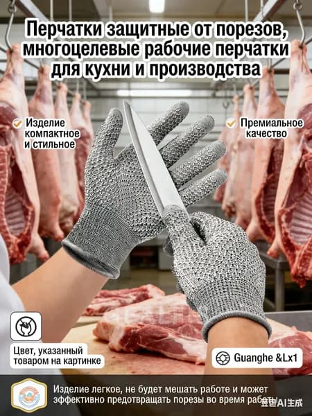 Защитные перчатки GEALFIS с ПВХ покрытием для складских помещений, погрузочно-разгрузочных работ и кухонь - нескользящие, износостойкие, универсальные, размер L