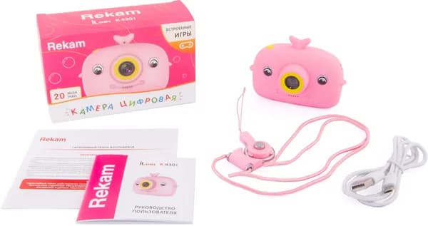 Фотоаппарат Rekam iLook розовый 20Mpix 2" 720p microSD CMOS/Li-Ion ILOOK K430I (PINK)