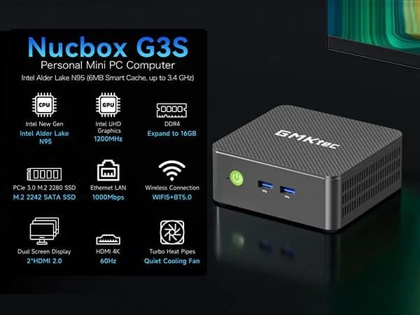 SZBOX Мини-ПК (Intel N95, RAM Отсутствует, Intel Graphics, Windows), черный матовый
