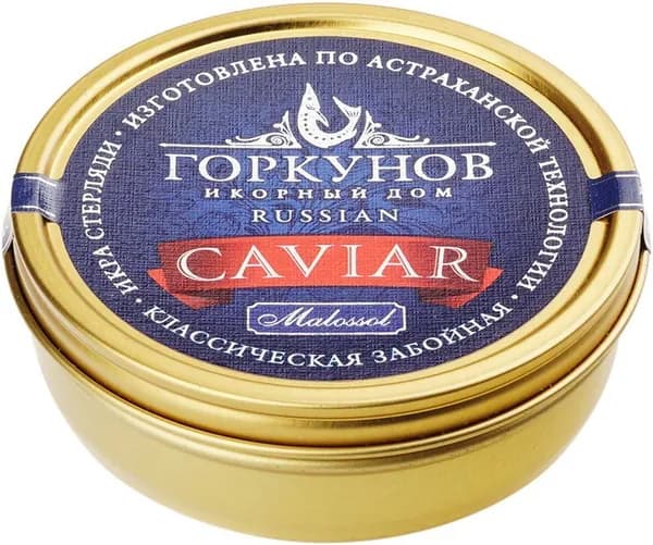 Икра стерляди черная Горкунов забойная 250 г