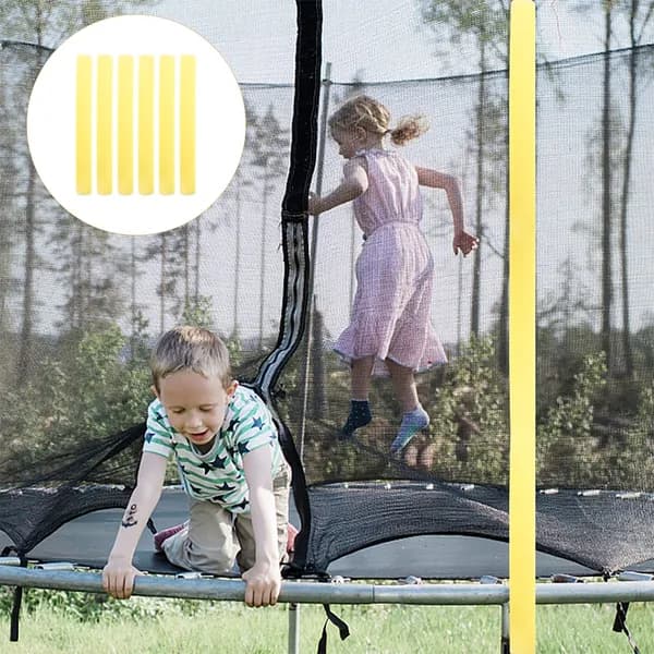 Набор из 6 жёлтых пенополиэтиленовых защитных чехлов для столбов батута диаметром 40 см