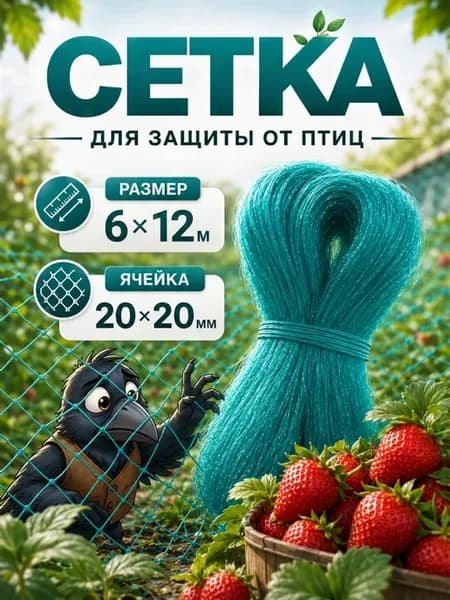 Сетка от птиц для клубники на деревья и кусты