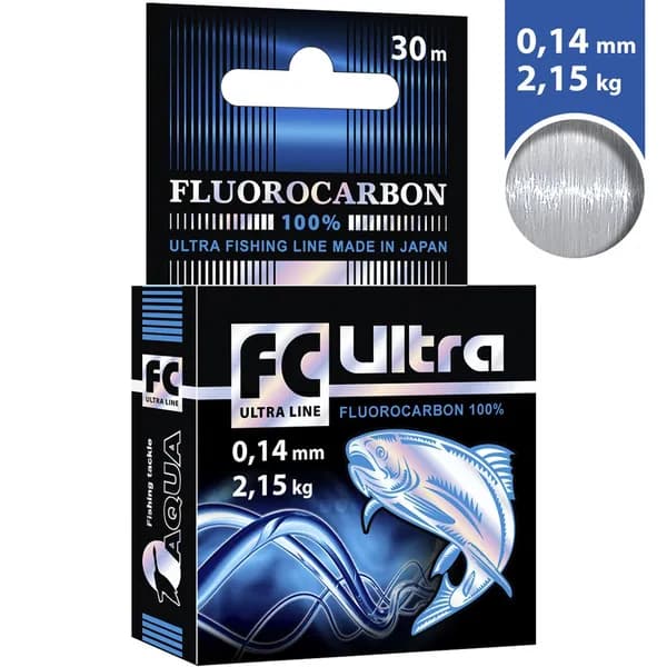 Леска AQUA FC Ultra Fluorocarbon 30м 0,14мм прозрачный