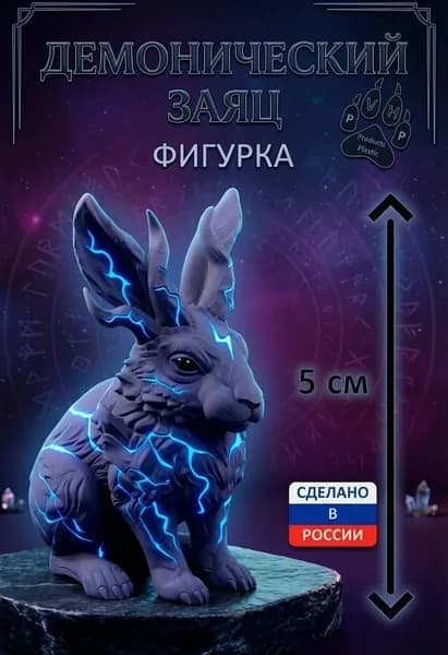 Фигурка Rabbit Demon для D&D/DnD/ДнД/Pathfinder/Warhammer и настольных игр. Белая заготовка. (для покраски) 5см