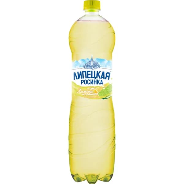 Напиток безалкогольный ЛИПЕЦКАЯ Лайт на основе минеральной воды вкус Лимона и лайма среднегазированный, ПЭТ, 1.5L