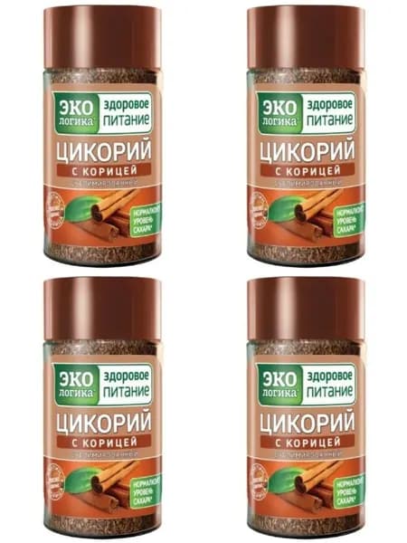 Экологика Цикорий натуральный с корицей, растворимый, сублимированный, 85 г, 4 шт.