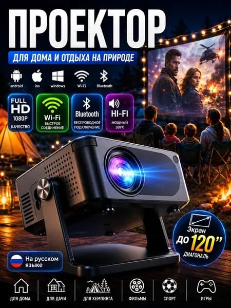 Проектор для фильмов домашний, для телефона