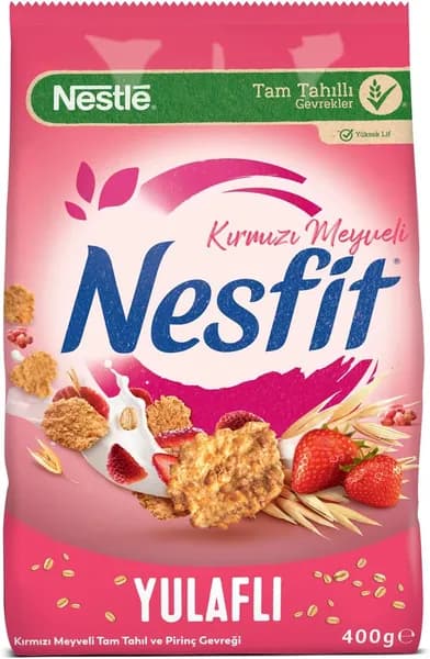 Nestl Nesfit Цельнозерновые рисовые хлопья со вкусом красных ягод, 400 г