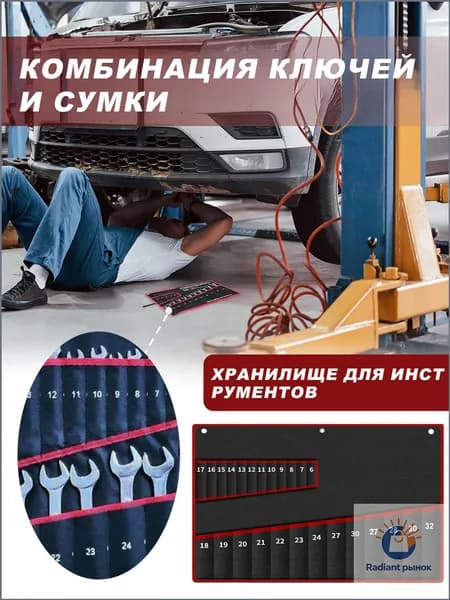 Сумка для ключей комбинированных 25шт (от 6-32мм)
