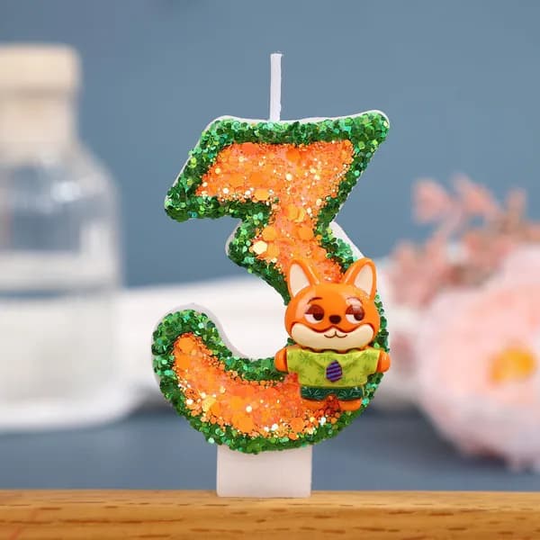 Свечи для торта цифра 3 "Без отдушки" 7.5 см х 4 см 1 шт