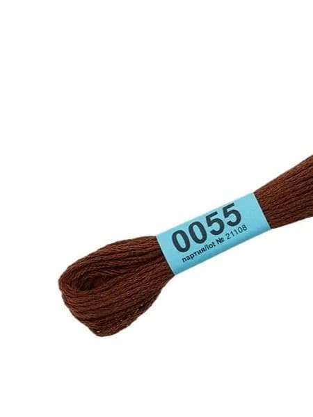 Мулине 100% хлопок, 4 шт - цвет 0055 шоколадный