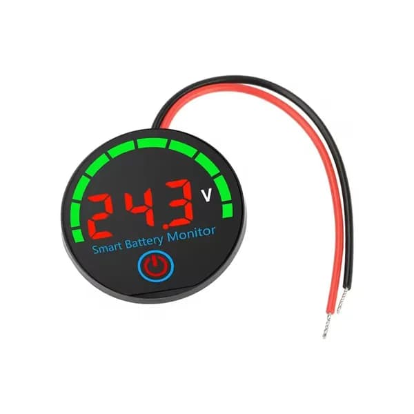 Индикатор уровня заряда DC 7-55V: вольтметр LED 12V/24V/36V/48V, тестер емкости литиевых аккумуляторов, красный дисплей