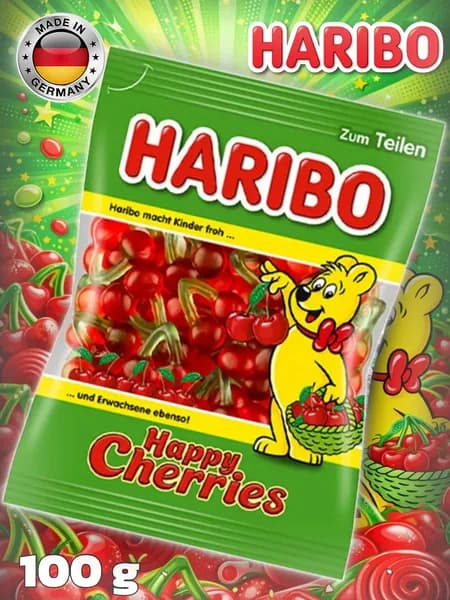 Мармелад жевательный Haribo Happy Cherries (Вишневый вкус) Made in Germany 100 гр.