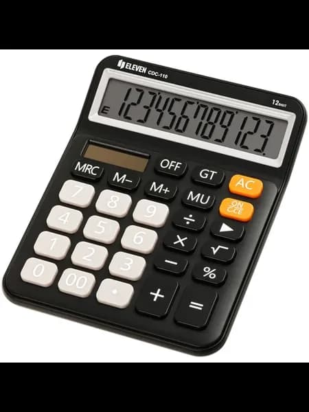 Калькулятор настольный Eleven CDC-110-BK, 12 разрядов, двой