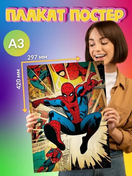 Плакат Постер Spider Man Человек Паук Marvel