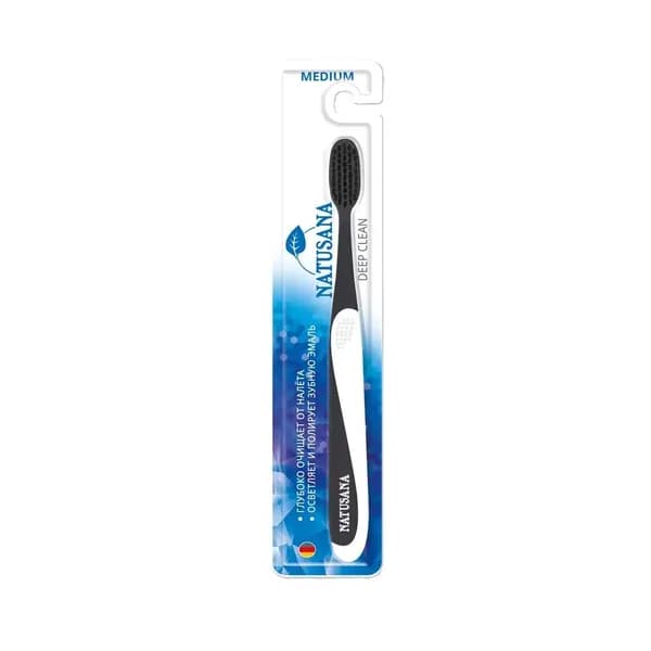 Зубная щетка Natusana Deep Clean, средней жесткости, синяя