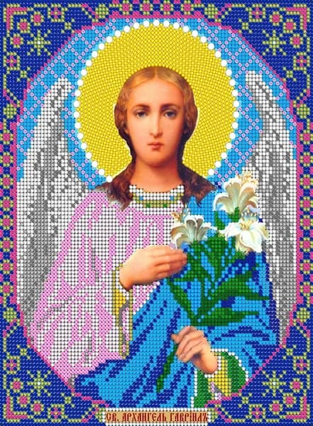 Схема для вышивания бисером Светлица (без бисера), икона "Св.Архангел Гавриил" 19*24см