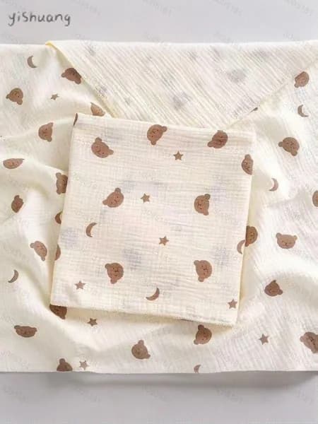 Плед 100x100 см хлопок жаккардовый животные оливковый