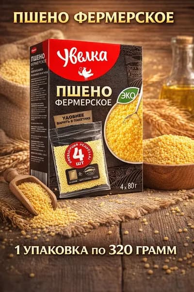 Пшено Фермерское 1 упаковка 320 грамм