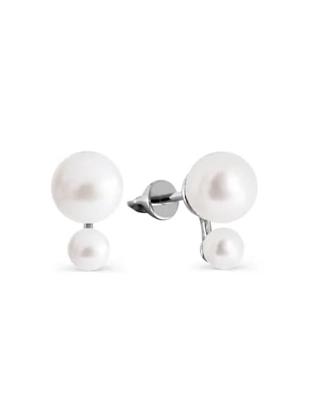 Серьги женские серебряные 925 пробы с жемчугом, KARATOV