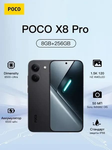 X8 Pro 5G 8+256 ГБ Black