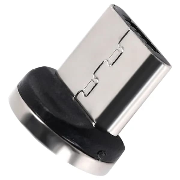 Магнитный адаптер для зарядки Micro-USB, круглой формы, автоматическое подключение / металл, чёрный
