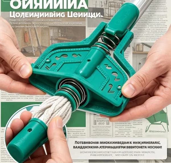 Крепление для головки швабры из пластика и стали с резьбовым зажимом для уборки дома