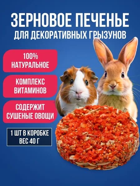 Лакомство для декоративных грызунов/ Зерновое печенье с овощами 40 гр. "Мышильд"