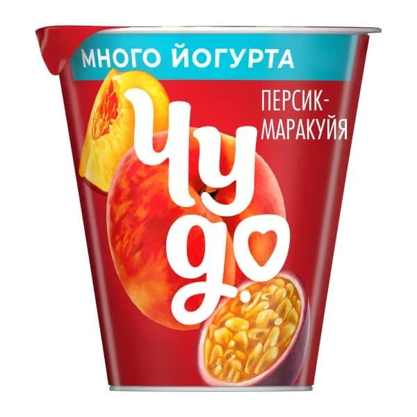 Йогурт вязкий живой Чудо Персик-Маракуйя 2.5% 290г