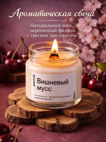 Ароматическая свеча Вишневый мусс 100мл