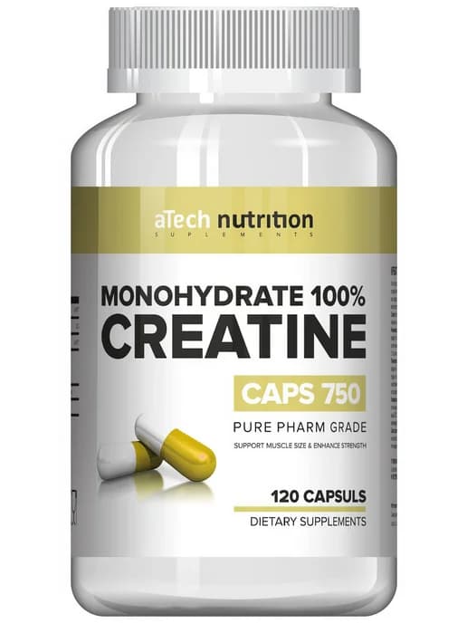 Креатин aTech Creatine Monohydrate 100%, 120 капсул