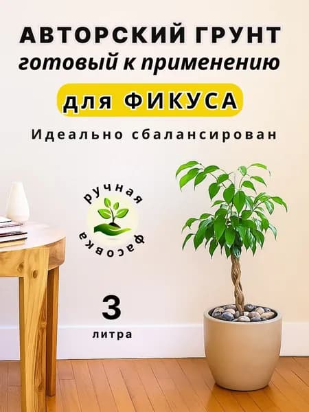 Грунт для фикусов 3л, земля для фикуса Бенджамина