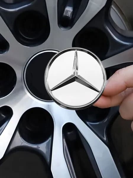 Колпачки для дисков Mercedes-Benz с центральным отверстием 75 мм, хромированные серебристые
