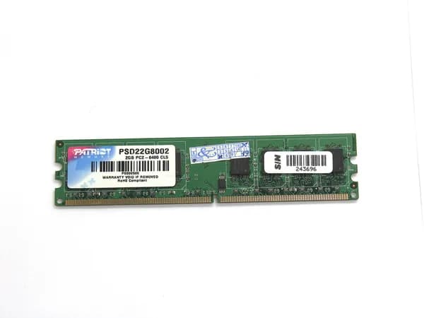 Patriot Memory Оперативная память DIMM DDR2 DDR2, 800 МГц, 1 x 2 ГБ (PSD22G8002)