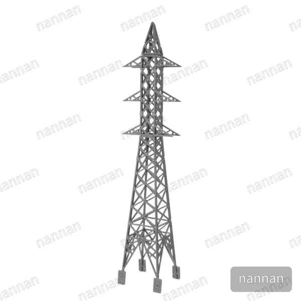 Пластиковая модель высоковольтной башни для диорамы и макета железнодорожного пейзажа, 1:150, серая